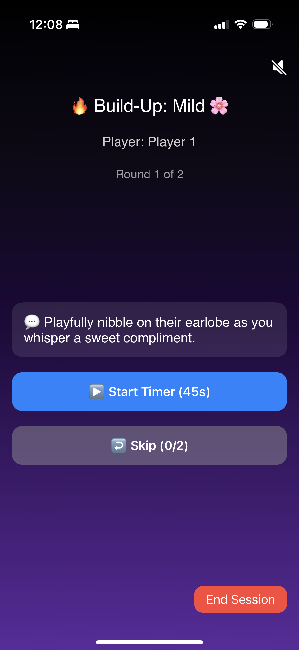 Build Up Example directing the player to nibble on their partners ear
