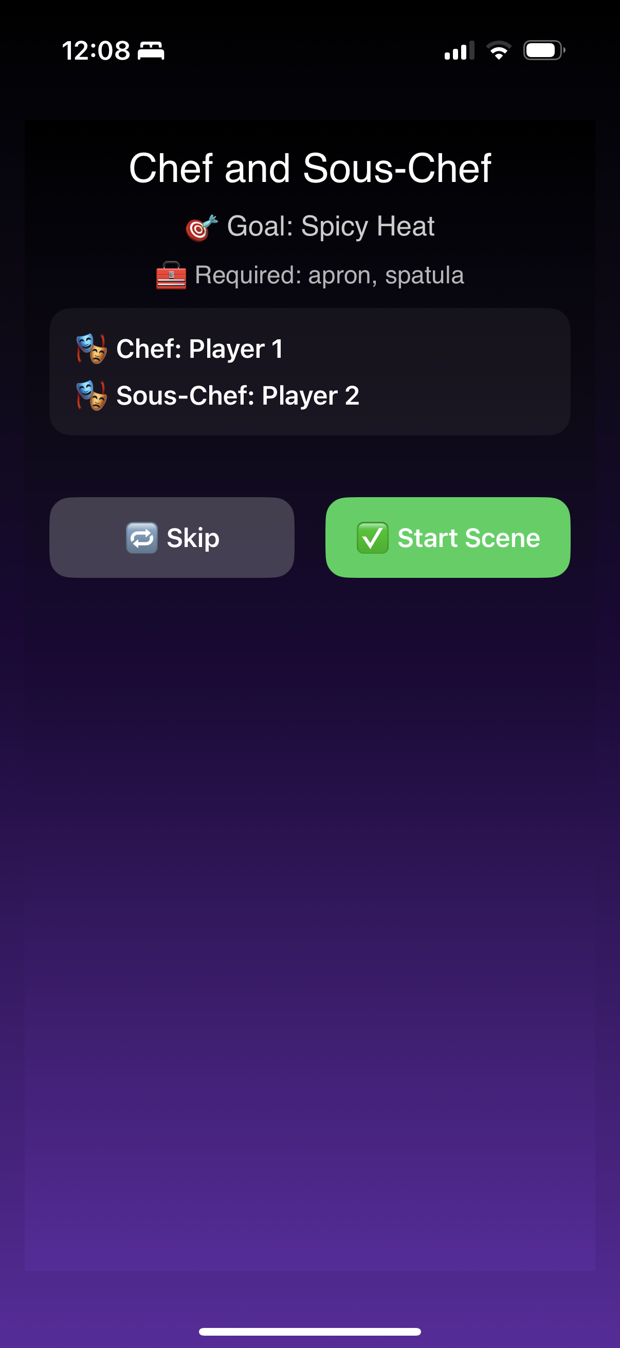 Roleplay example with a chef and sous chef